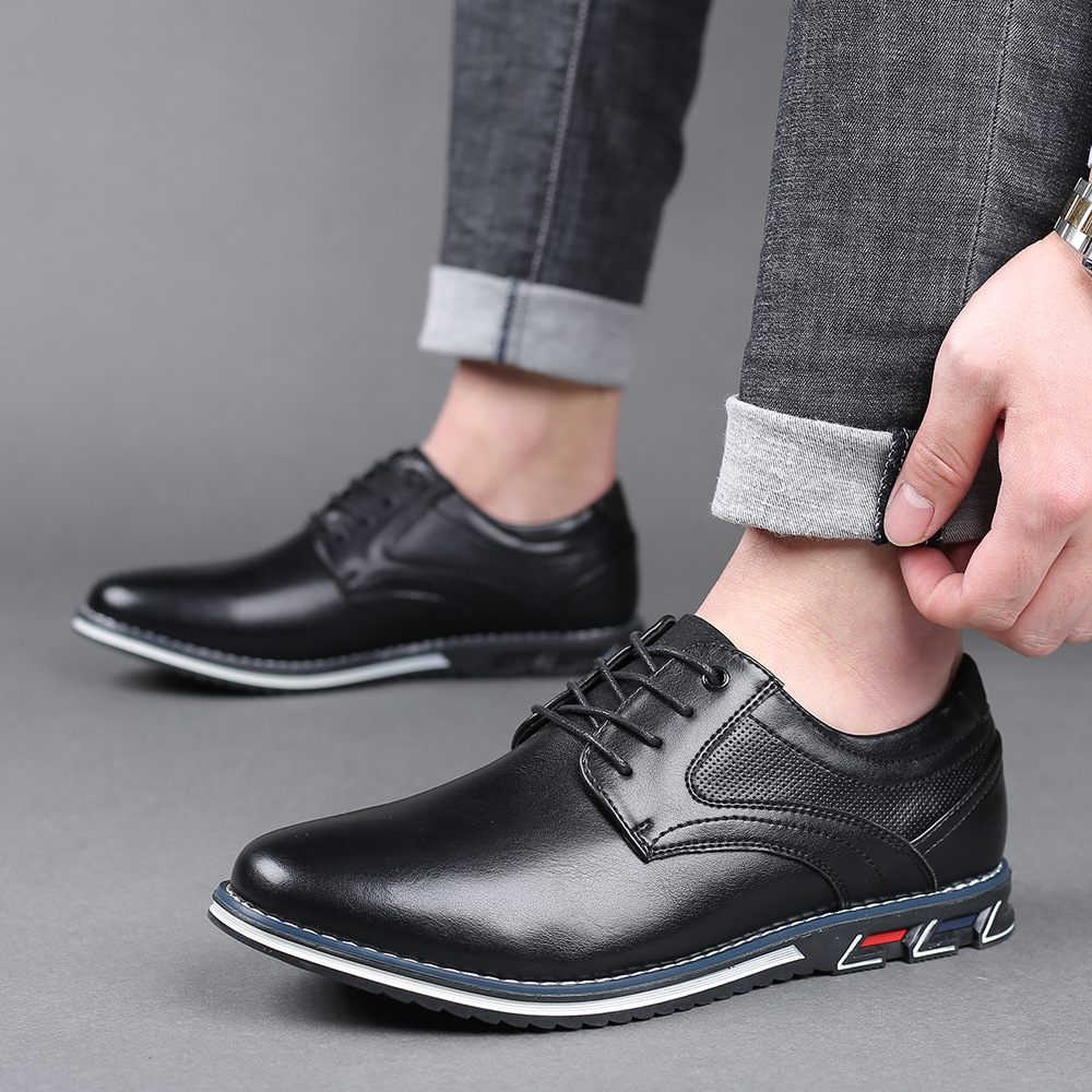Autumn men's shoes 2023 new trendy business formal shoes British style men's casual leather shoes large size shoes 48 - Image 3
