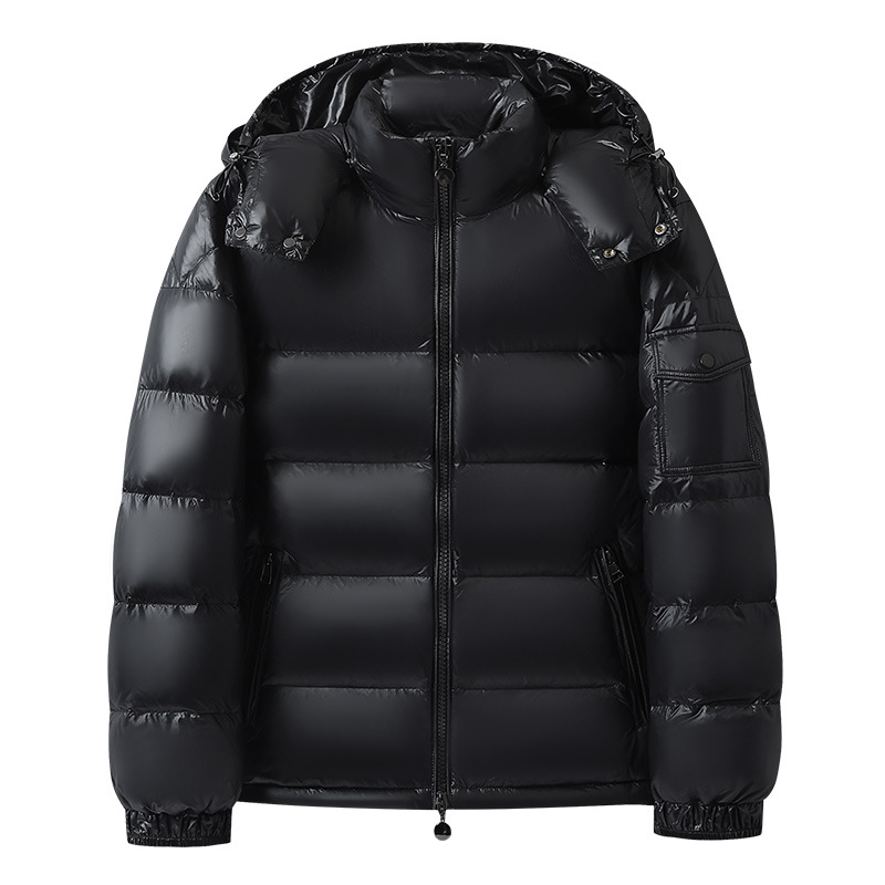 M brand national standard cross-border outdoor workwear, reversible, warm down jacket, men's and women's shiny hooded coat, puffer jacket. - Image 3