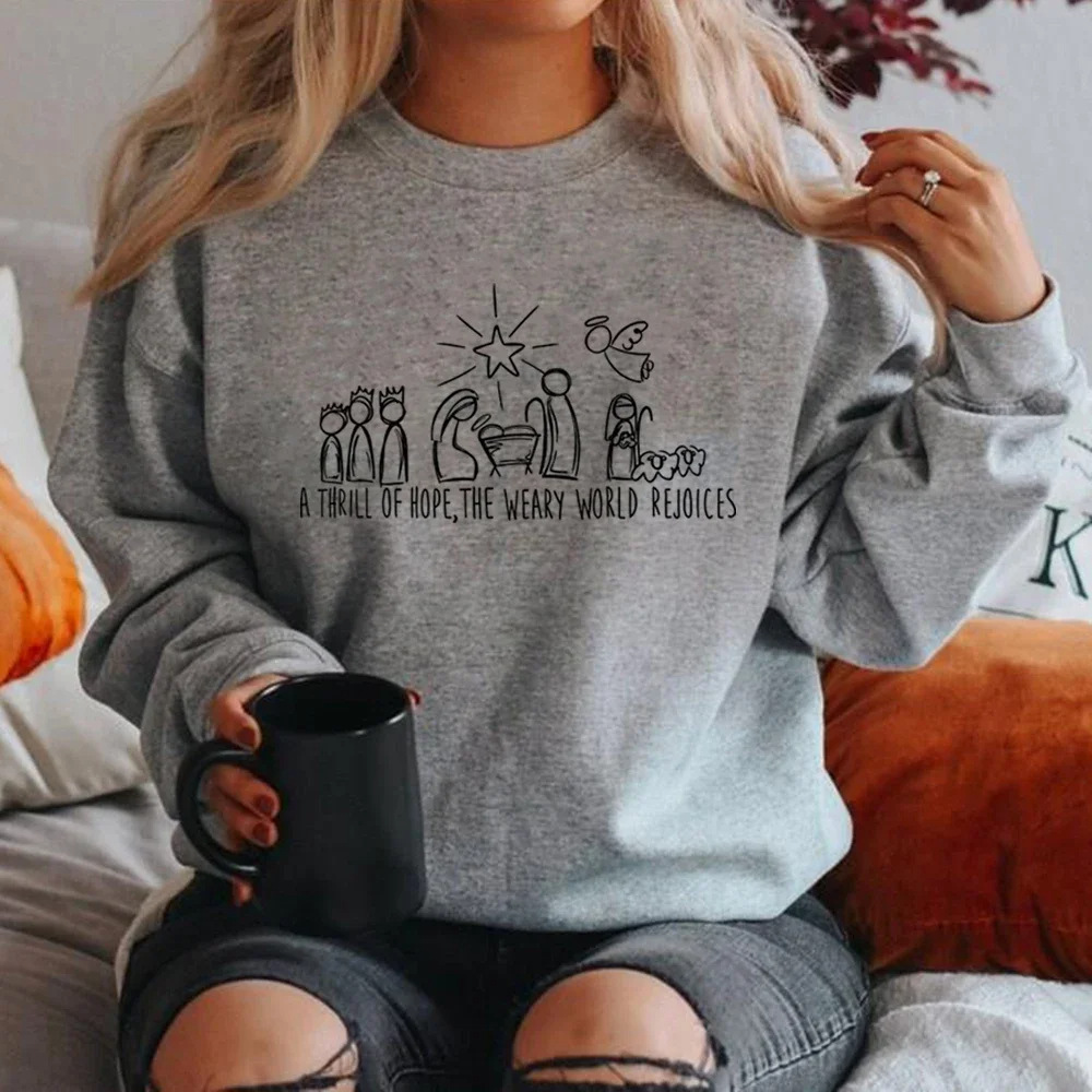 Christian Christmas Sweatshirt Nativity Scene Sweater - Image 10
