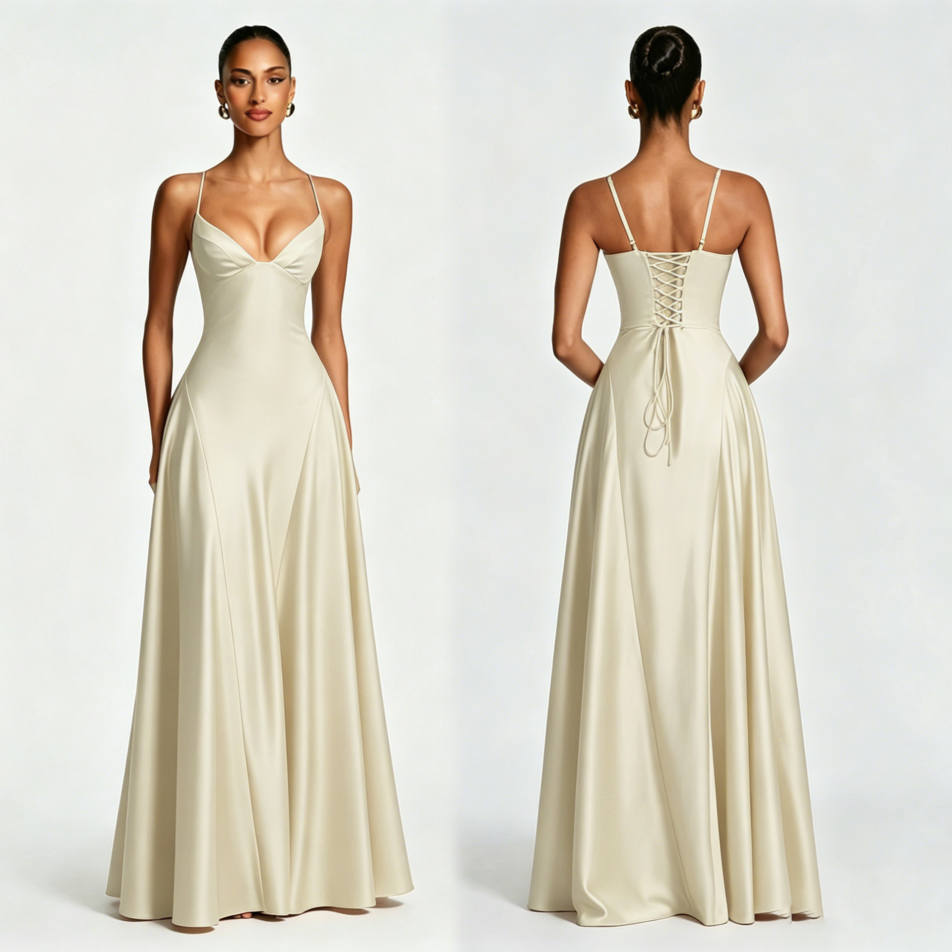 Women's Satin Strapless Bodycon Dress - Image 13