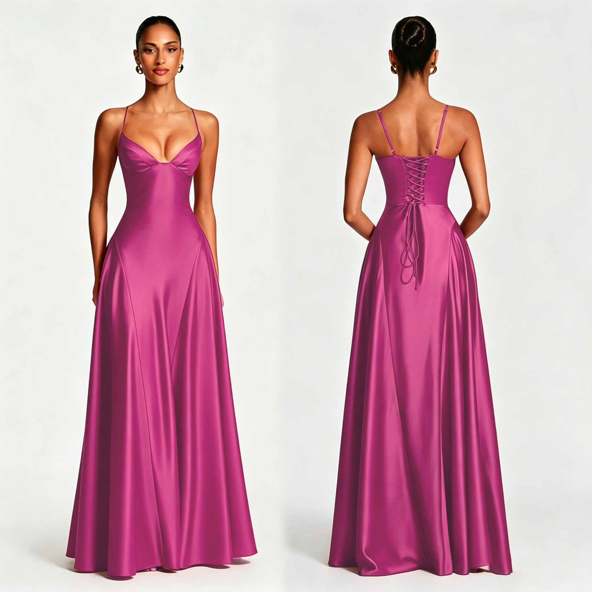 Women's Satin Strapless Bodycon Dress - Image 8