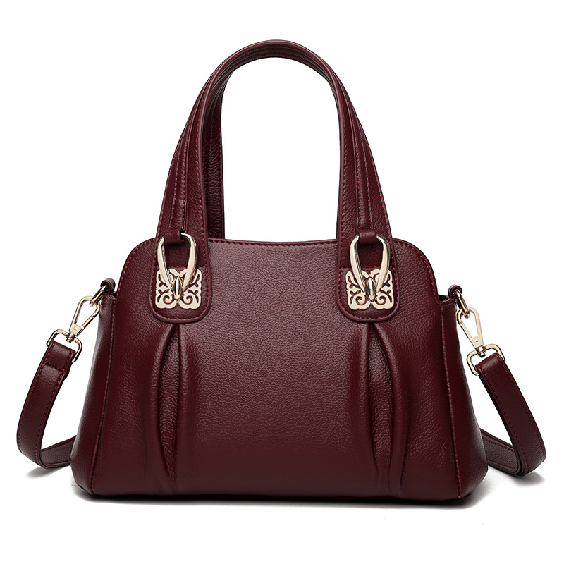 Bags 2023 new middle-aged and elderly women's casual soft leather large capacity messenger bag fashion trend handbag women's bag - Image 5