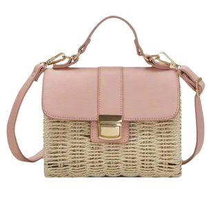 Fashion Straw Fashion Small Square Bag Retro Shoulder Messenger Bag Mini Mobile Phone Bag Cosmetics Handbag Wholesale