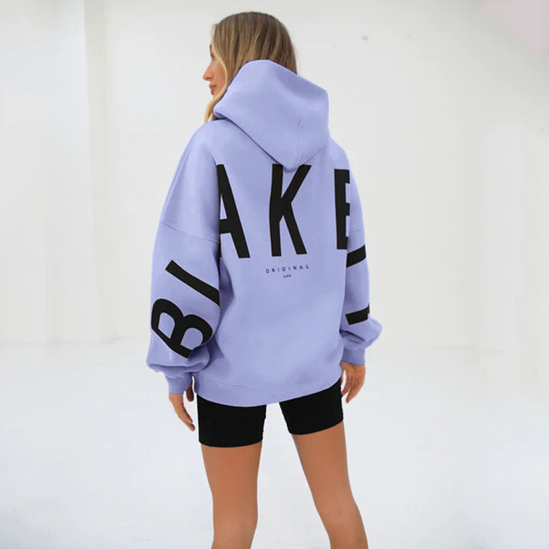 2023 new Amazon cross-border European and American fashion printing thickened versatile long-sleeved loose hooded sweatshirt for women - Image 19