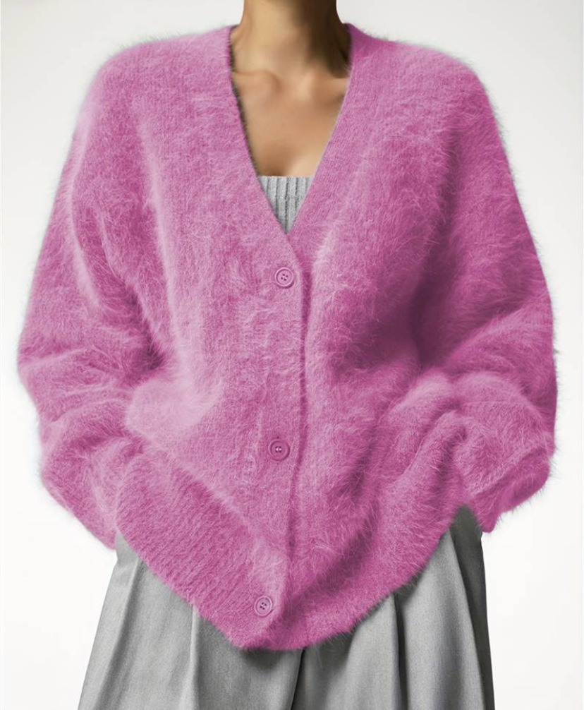 2026 Cross-Border Hot Selling Spring and Autumn Faux Mink Cardigan Women's Loose-fitting Sweater Coat Soft Long-Sleeved Knitwear - Image 31