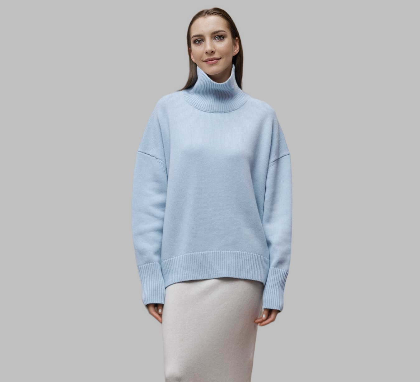 Women's solid color turtleneck sweater, European and American style, autumn and winter loose fit, versatile, classic best-selling knitwear, factory price wholesale. - Image 15