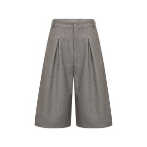 Men's Pleated Wide-Leg Shorts