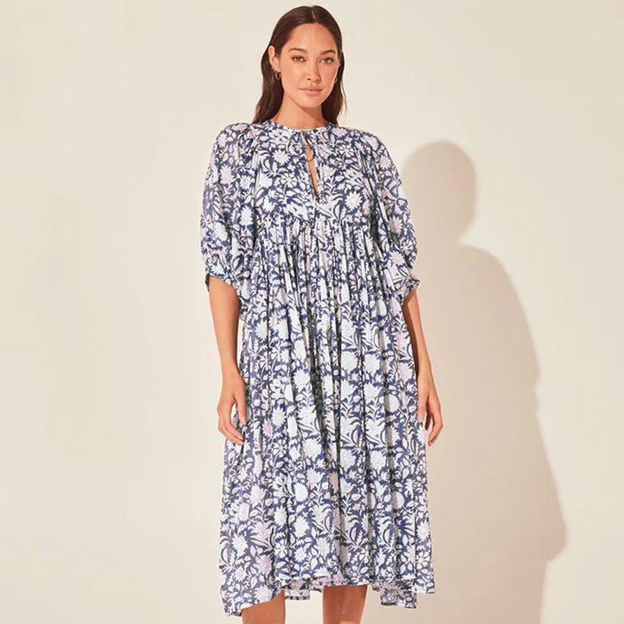 Amazon AliExpress cross-border best-selling personalized artistic European and American style rayon floral print dress - Image 13