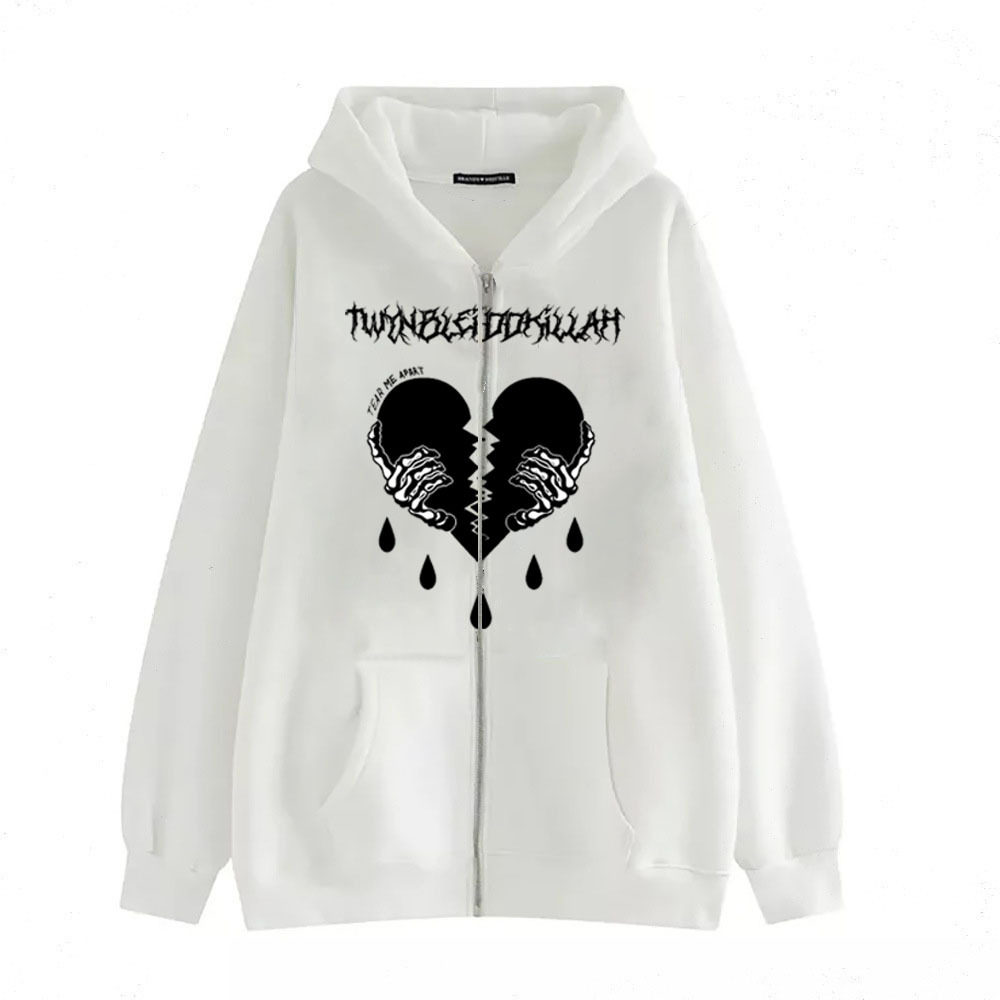 2023 Amazon's new zipper sweater spring and autumn fleece casual Y2K retro hoodie trendy men's sweater - Image 7