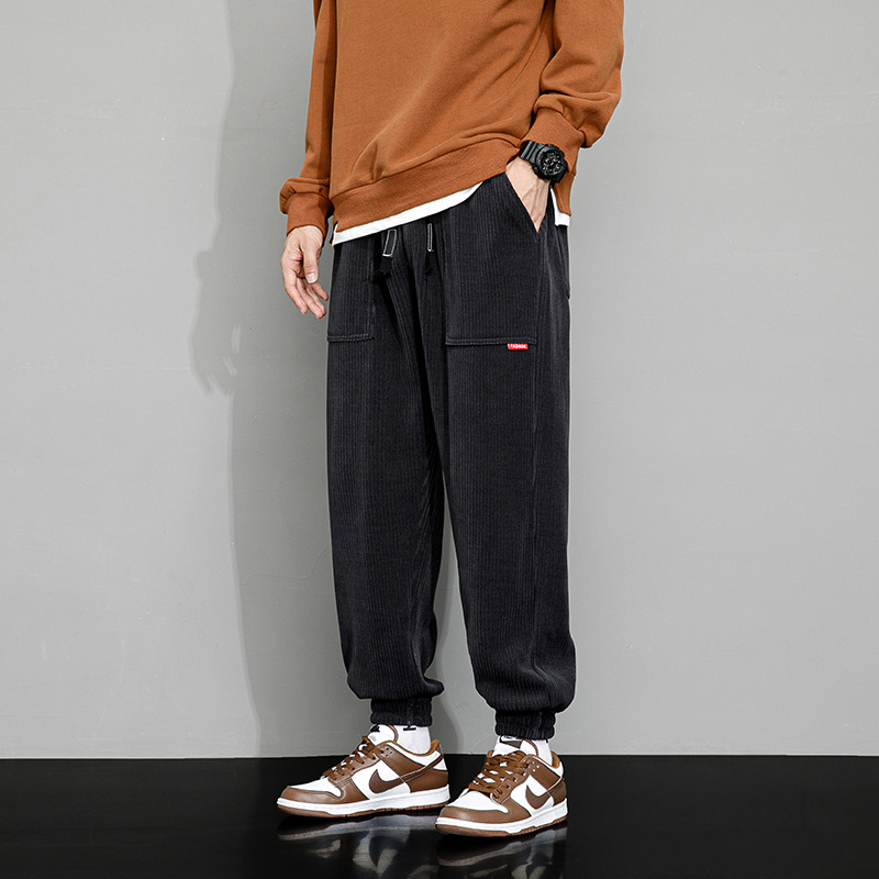 JYF-G50 men's large size autumn tide brand loose and fat to increase all-match wide-leg men's sports casual sweatpants - Image 7