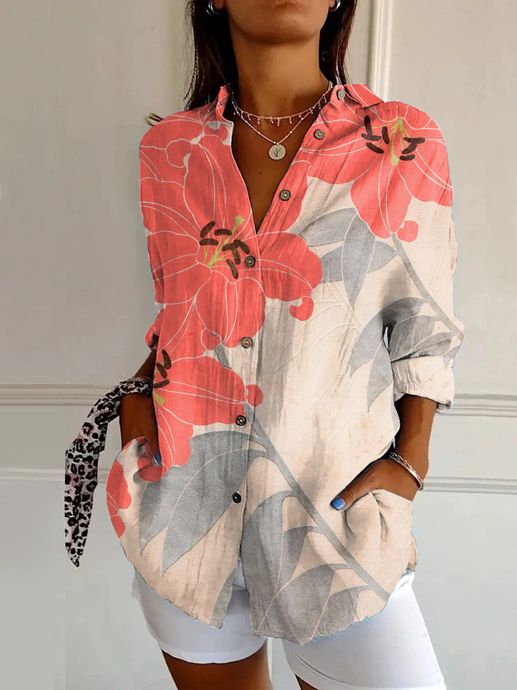 2024 New Women's Long Shirt, Summer European and American Trendy Short-Sleeve Floral Print 3D Short Sleeve Fashion - Image 14
