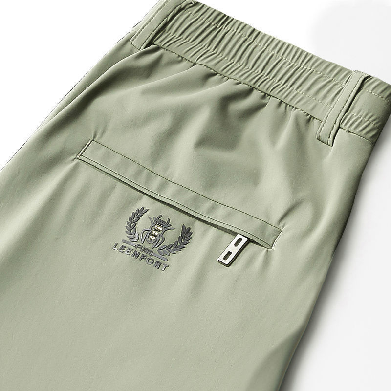Men's Ice Silk Pants, Summer Ultra-Thin Casual Pants, Loose Straight Leg, Quick-Drying, Elastic, Korean Style Trendy Sports Pants - Image 6