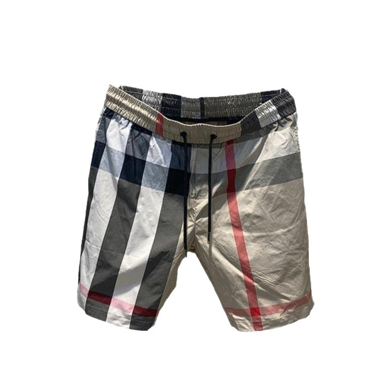 New summer men's shorts beach pants sports casual shorts simple digital printing workwear plaid pants men - Image 5