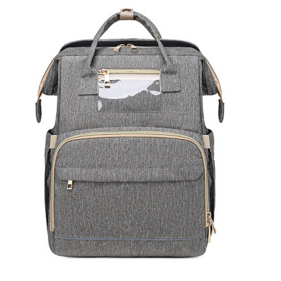Factory cross-border new upgraded folding bed mommy bag portable multi-functional double-shoulder mother backpack mother and baby bag bed - Image 21