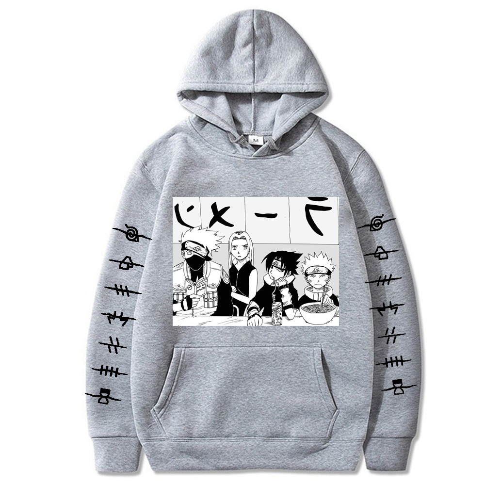 Naruto Ramen Hoodie Sweatshirt Long Sleeve Large Size Plush Hoodie Men's and Women's Sweatshirt - Image 5