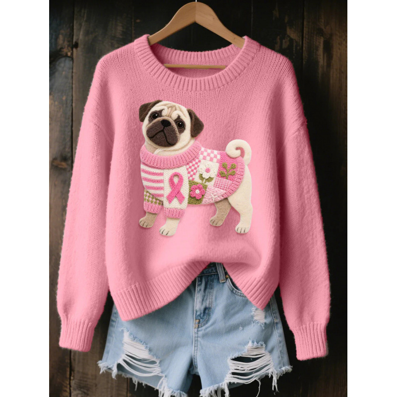 2026 Spring/Autumn New European and American Style Women's 3D Digital Print Casual Fashion Round Neck Faux Sweater/Sweatshirt - Image 9