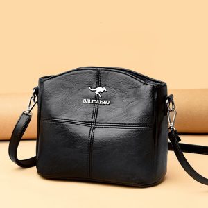 Cross-border women's bag 2023 new splicing middle-aged women's bag single mouth one shoulder Messenger bag trendy mother middle-aged bag wholesale