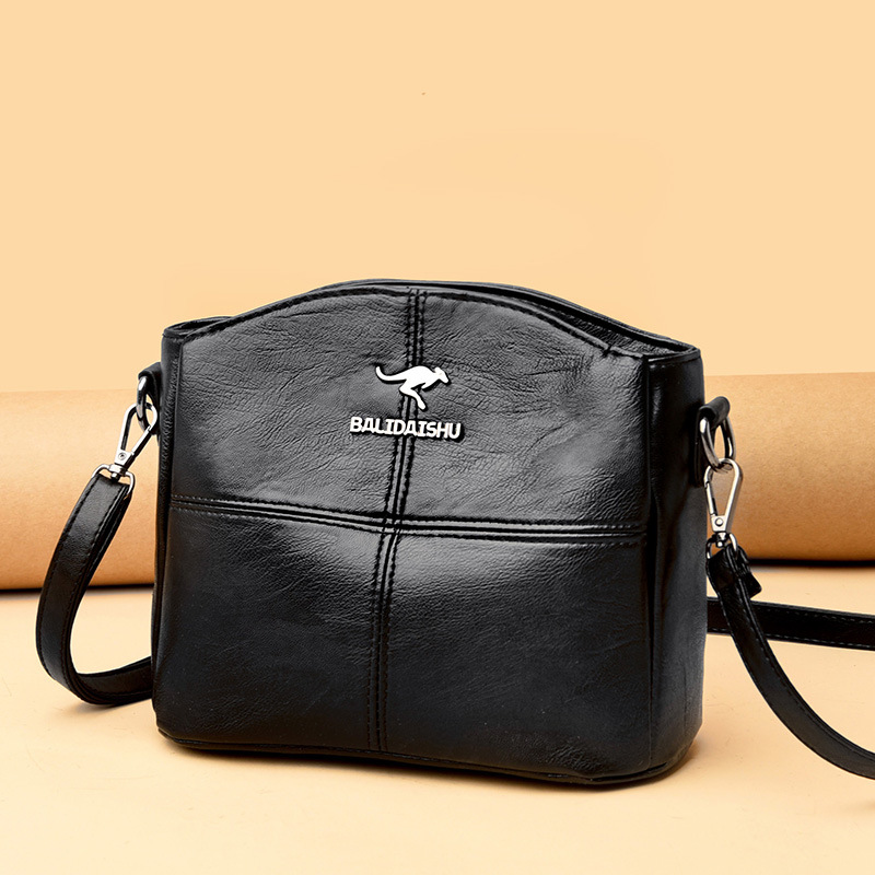 Cross-border women's bag 2023 new splicing middle-aged women's bag single mouth one shoulder Messenger bag trendy mother middle-aged bag wholesale