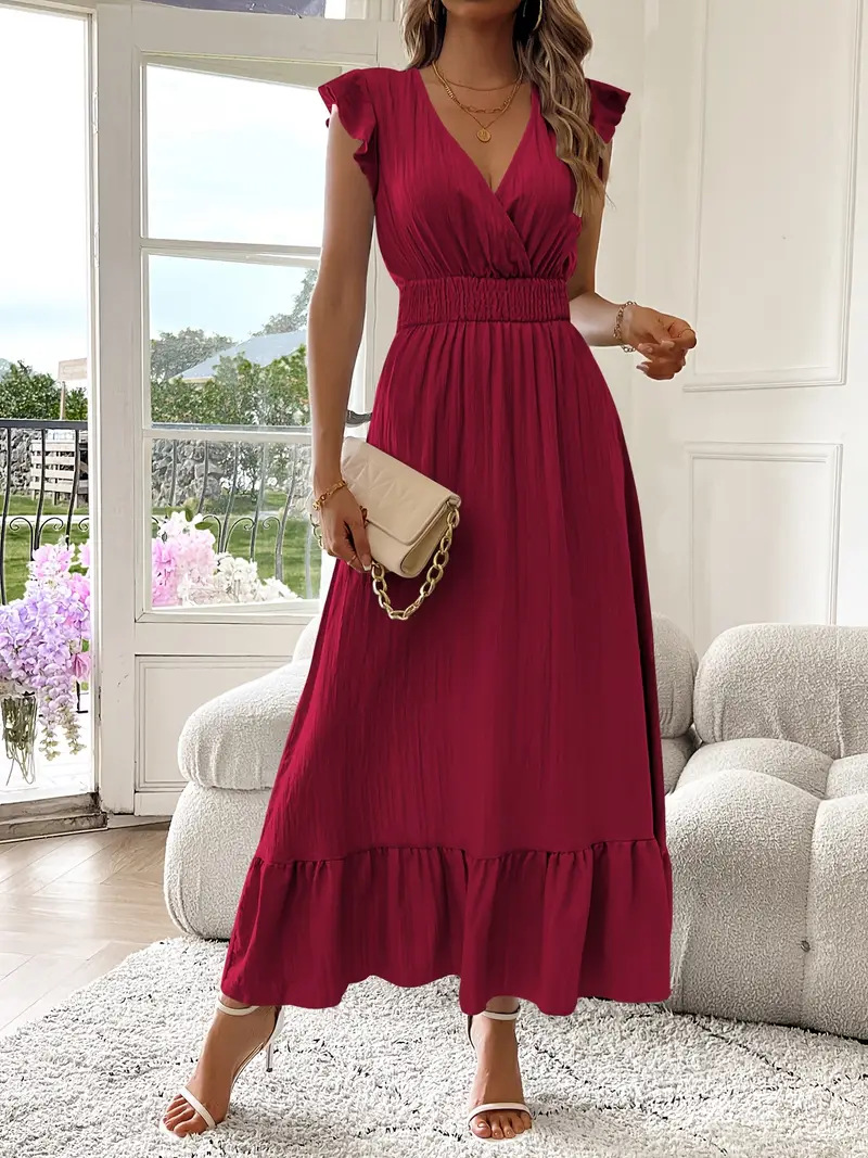 2025 European and American cross-border e-commerce best-selling new women's long summer short-sleeved dress, independent website. - Image 11