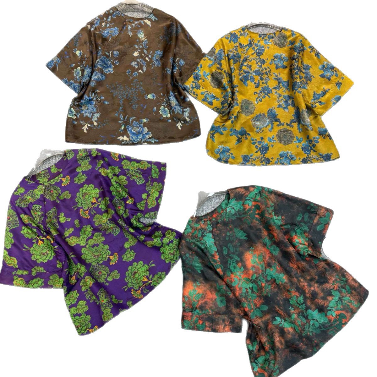 Factory direct wholesale of new Chinese style mulberry silk and fragrant cloud yarn zip-up blouse, 2026 hot-selling pattern, old-fashioned loose fit shirt for summer. - Image 5