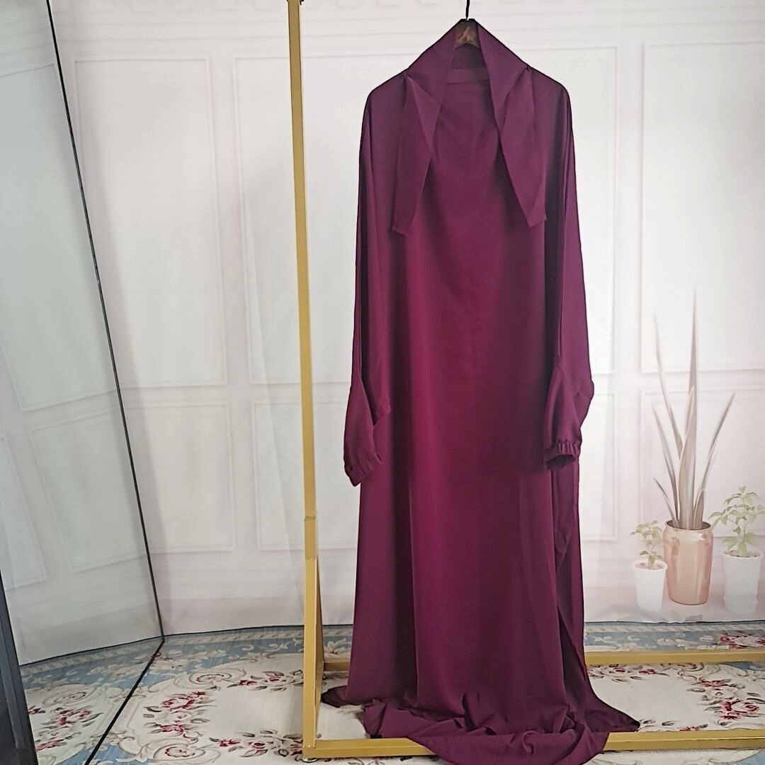 AliExpress Amazon women's dress abaya Europe and the United States Dubai Turkey one-piece prayer dress P102 - Image 2
