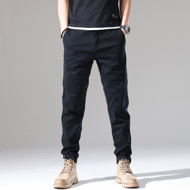 Trendy soft men's stretch casual pants for young men Korean style slim fit solid color versatile skinny long pants for men - Image 7