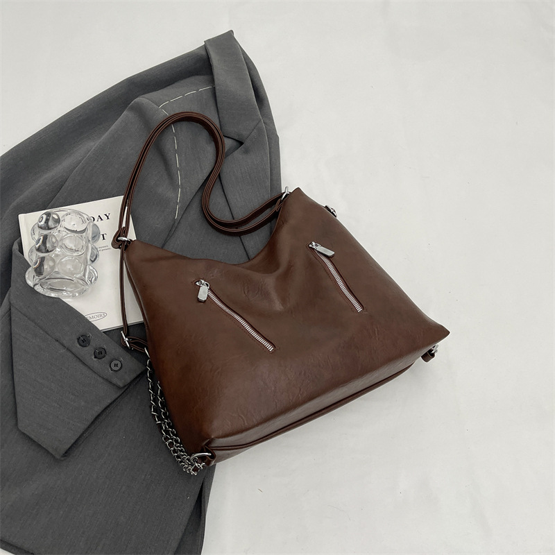 New double chain bag women's bag travel multi-purpose backpack high-end temperament shoulder bag large capacity tote bag - Image 7