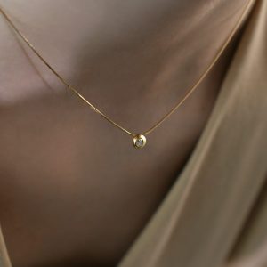 Classic bubble design ~ S925 sterling silver plated with 18K gold zircon pendant, minimalist and luxurious snake bone necklace for women, clavicle chain.