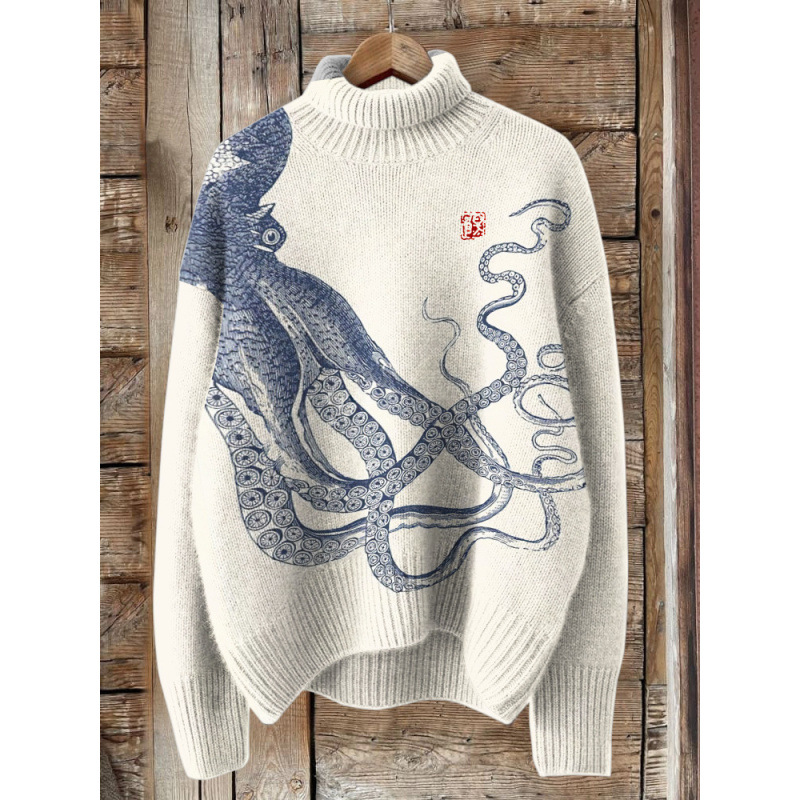 New Christmas Abstract Print Casual Cape Cardigan Sweater for Foreign Trade and Cross-Border - Image 44