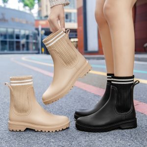 Cross-border rain boots women's waterproof rain boots women's outdoor new water shoes Japanese waterproof wear-resistant water shoes thick-soled rubber shoes women