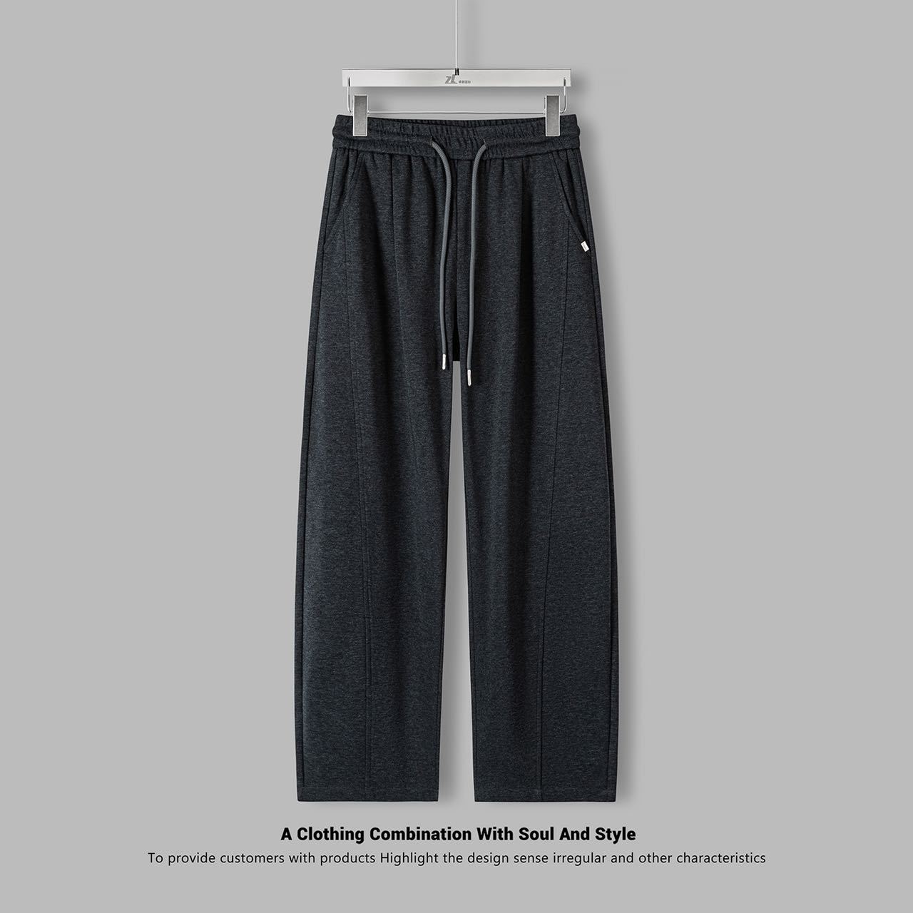 2026 Spring Youth Men's Curved Wide-Leg Casual Pants, Yunrou Trendy Brand, Simple Loose-Fitting Sports Pants, 280g - Image 7