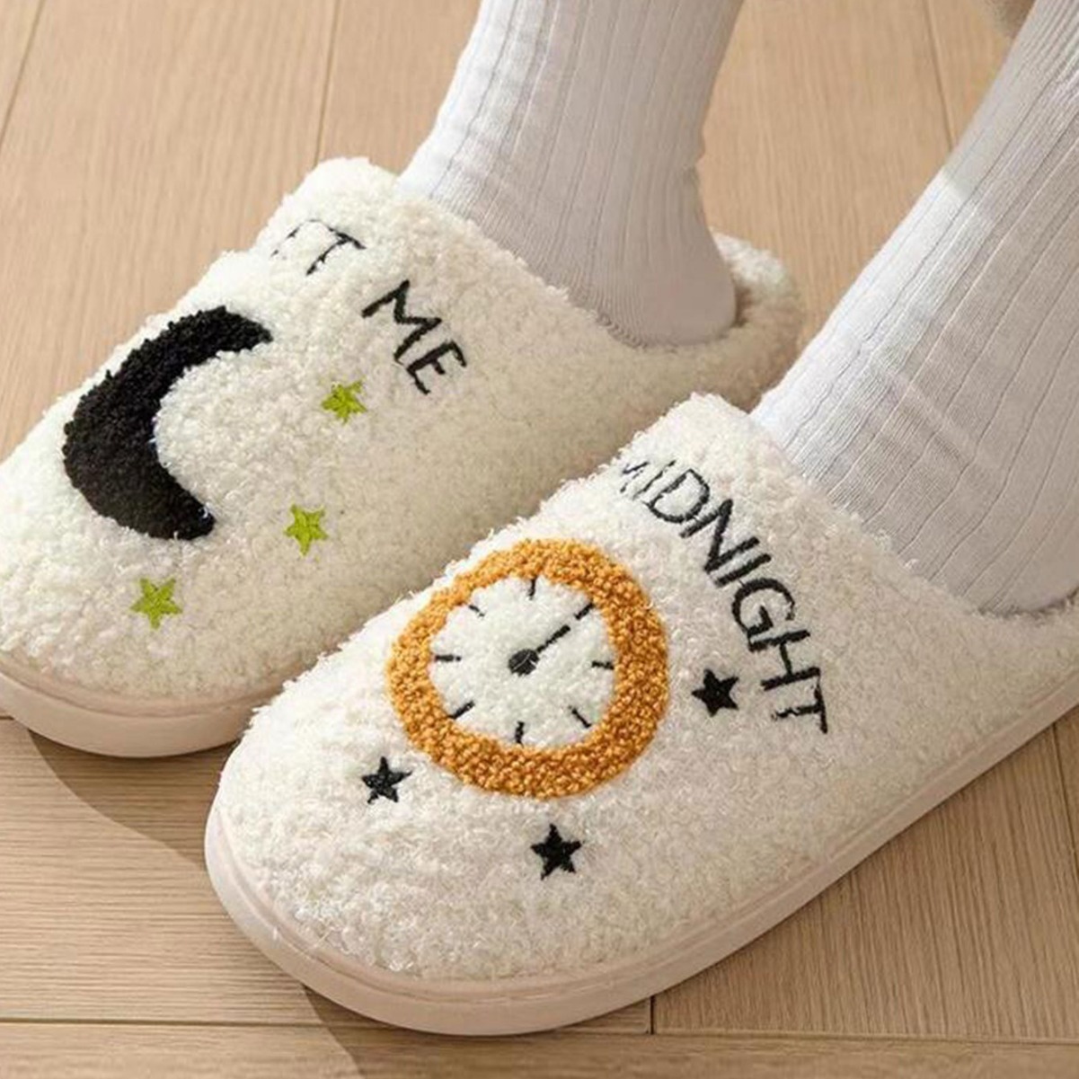 Cross-border popular moon cotton slippers for women wholesale indoor home moon clock couple indoor warmth