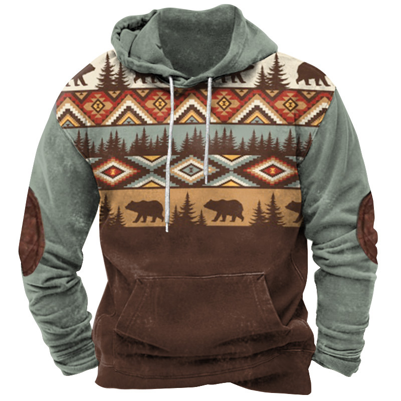 2023 new autumn European and American style sweatshirt retro 3D digital printing men's street trend hoodie top - Image 11