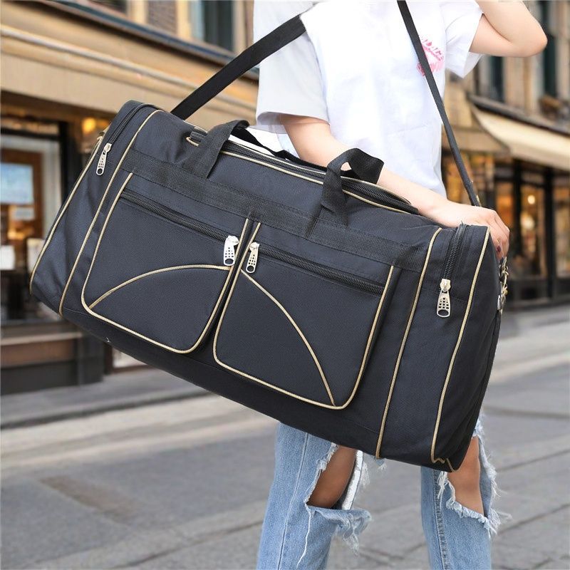Men's large hand-held travel bag for work storage clothes Oxford cloth luggage bag one-shoulder large capacity luggage bag - Image 4
