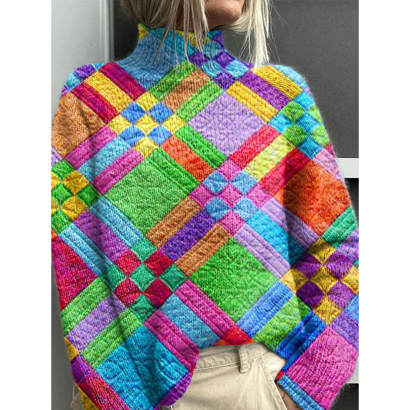 New Christmas Abstract Print Casual Cape Cardigan Sweater for Foreign Trade and Cross-Border - Image 35