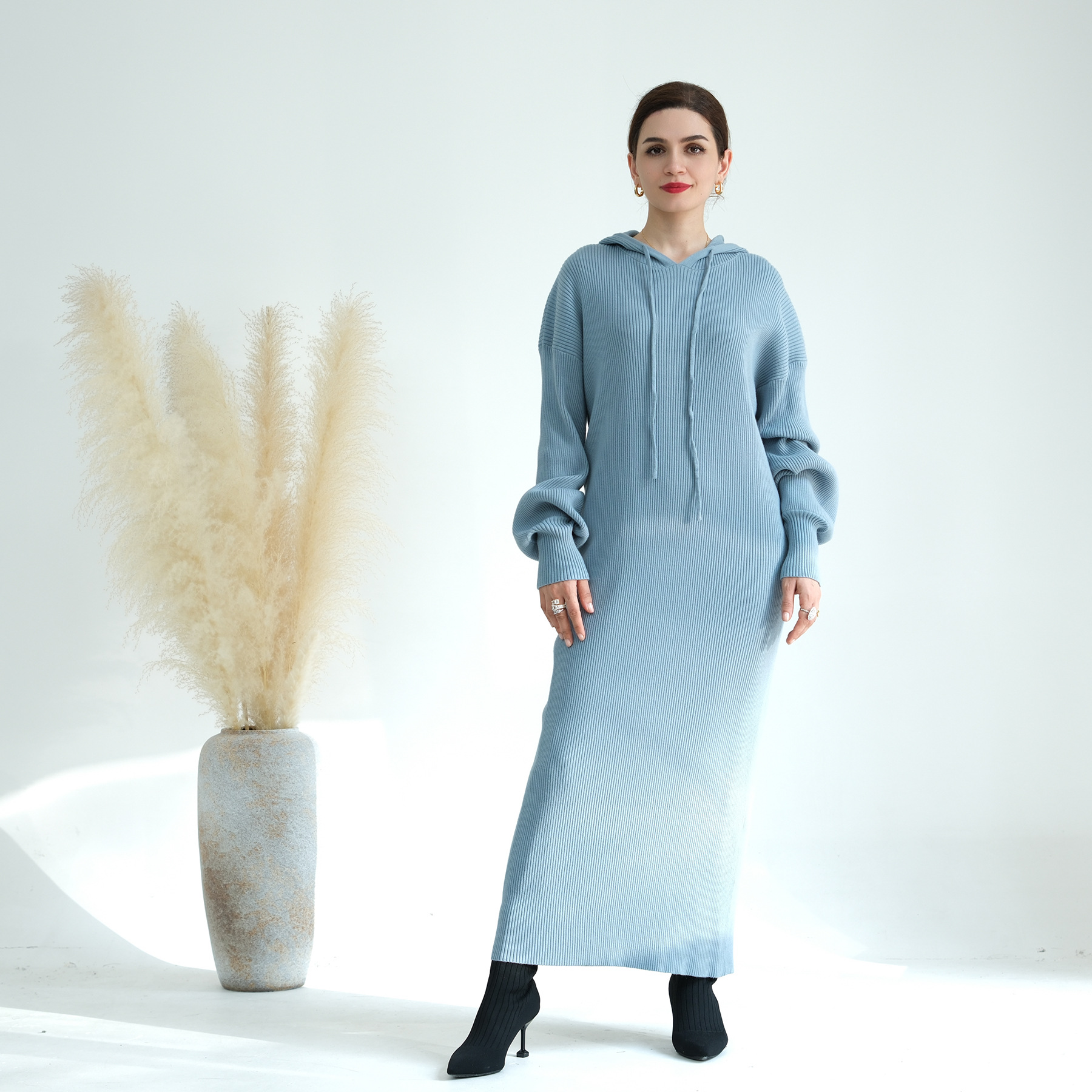 Loriya2023 AliExpress Dubai Middle East Autumn and Winter thickened knitted loose sweater dress LR668 - Image 8