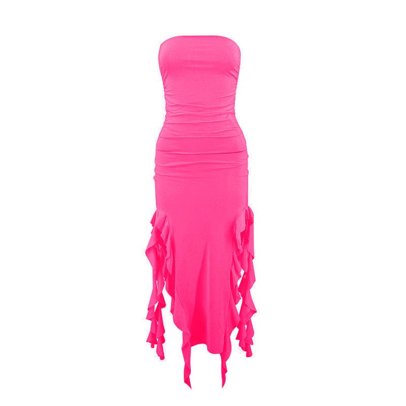 2023 European and American style summer new cross-border hot product one-shoulder jellyfish lace dress sexy hottie ur women's clothing - Image 12
