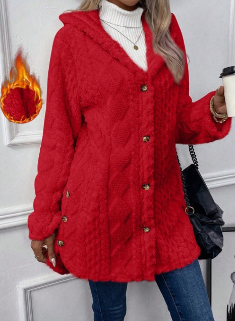 Women's Hooded Fleece Cardigan - Image 8