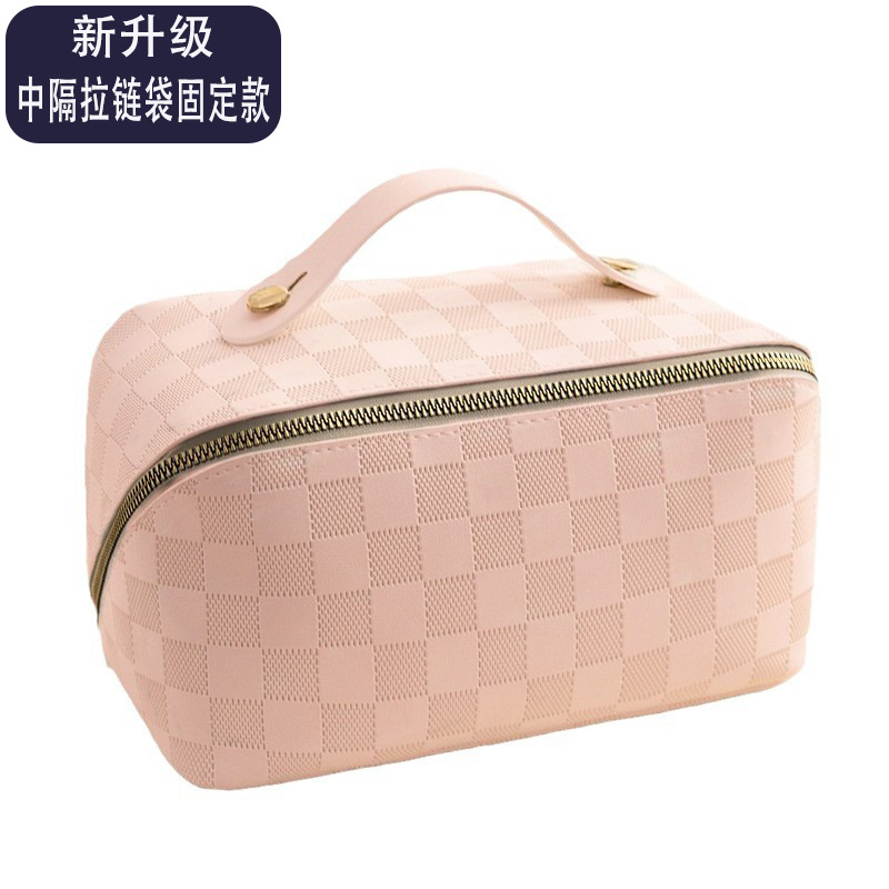Checkered pillow cosmetic bag for women High-value portable large-capacity waterproof toiletry bag travel cosmetic storage bag - Image 24
