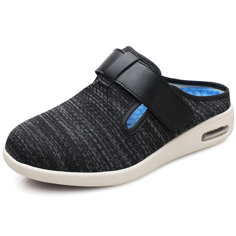Summer walking shoes for the elderly with fattening and widening half-cup casual shoes for swollen feet and easy to take off shoes with anti-slip Velcro cross-border - Image 12