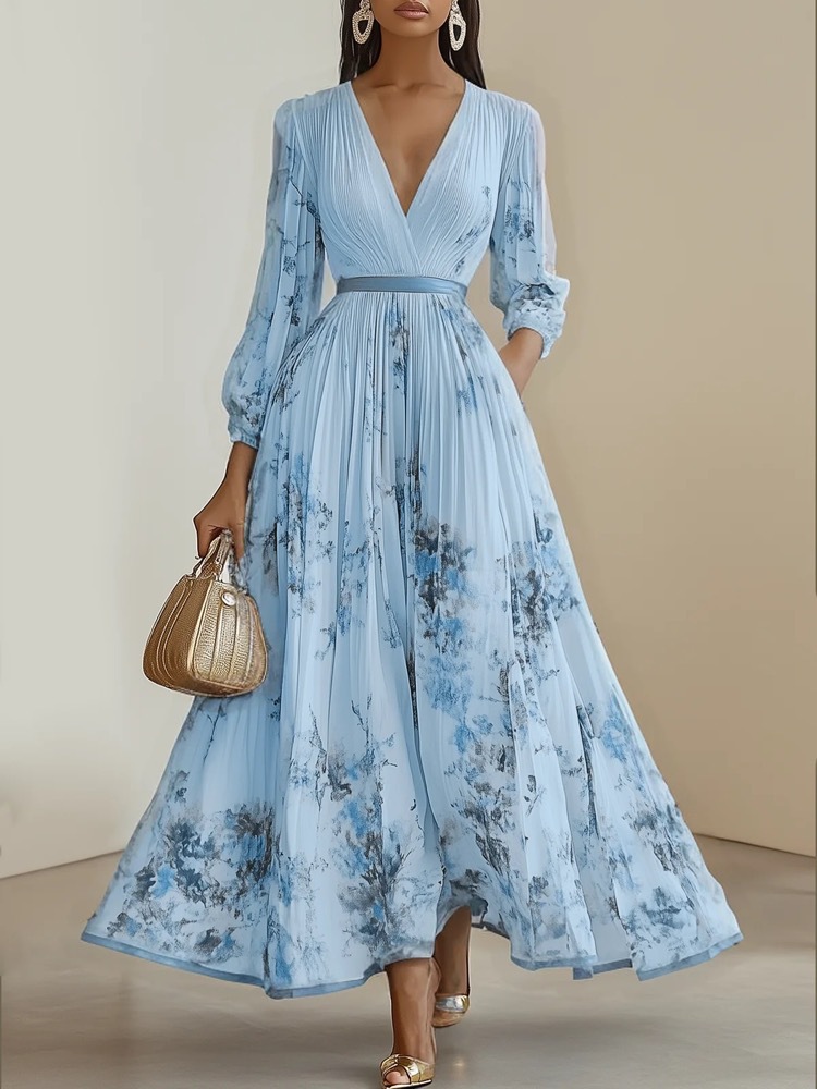 2025shein temu Cross-border Amazon Independent Station European and American Foreign Trade Bestselling Printed Vacation Dress - Image 8