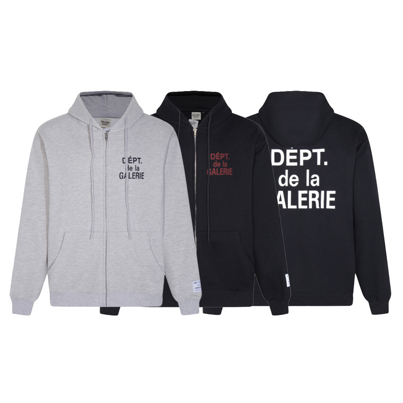 GALLERY DEPT, a cross-border trendy brand, presents a letter slogan cardigan hoodie for men and women, featuring a relaxed fit and a loose fit. - Image 6