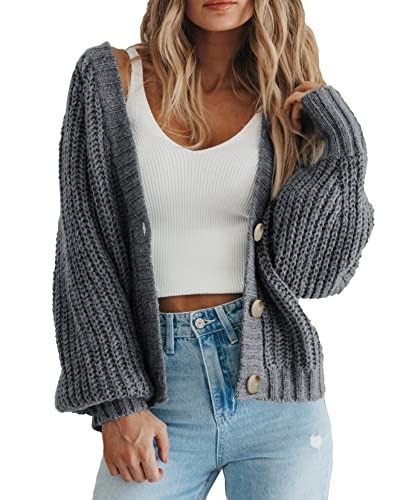 Cross-border women's clothing Amazon autumn/winter V-neck chunky knit cardigan women's lazy style knit sweater factory customization - Image 14