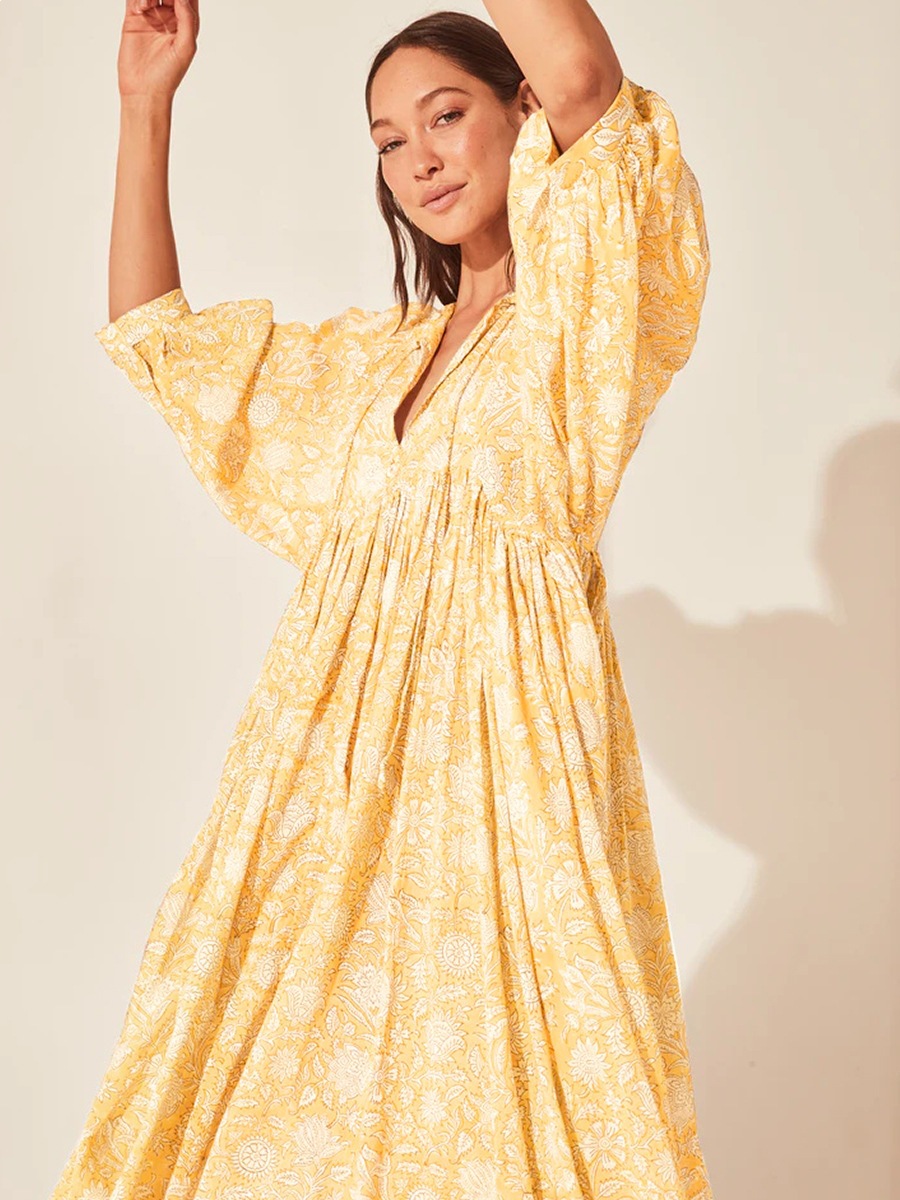Amazon AliExpress cross-border best-selling personalized artistic European and American style rayon floral print dress - Image 10