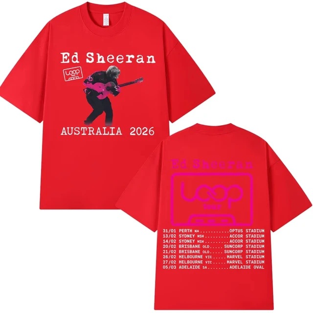 Ed Sheeran Loop Tour Australia 2026 Tour merchandise T-shirt, unisex style for fans. - Image 4