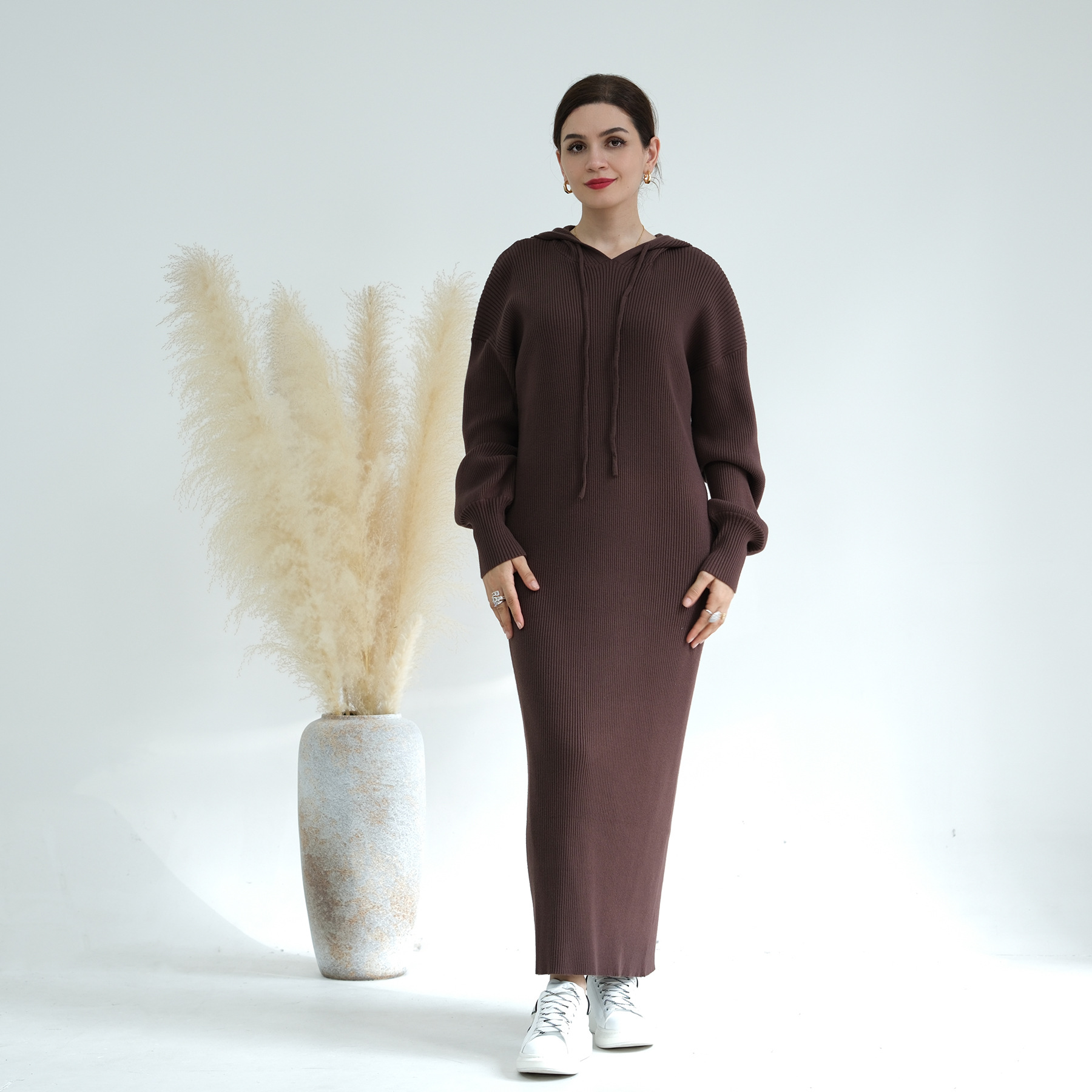 Loriya2023 AliExpress Dubai Middle East Autumn and Winter thickened knitted loose sweater dress LR668