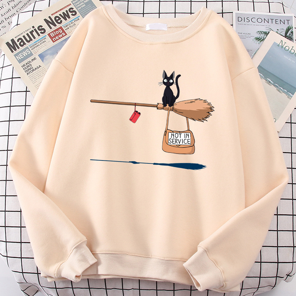 Cross-border autumn and winter girls' clothing cute witch broom kitten plus velvet round neck long-sleeved sweater loose casual jacket - Image 7