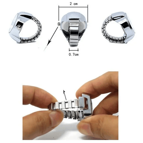 Cross-border new fashion fashion male and female students creative alloy shell finger watch couple digital watch manufacturer wholesale - Image 5
