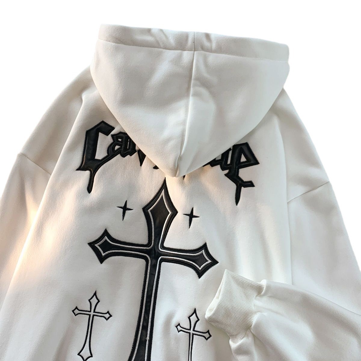 100% cotton hooded sweatshirt for women in autumn American trendy brand couple versatile plus velvet sweatshirt jacket for women in autumn - Image 5