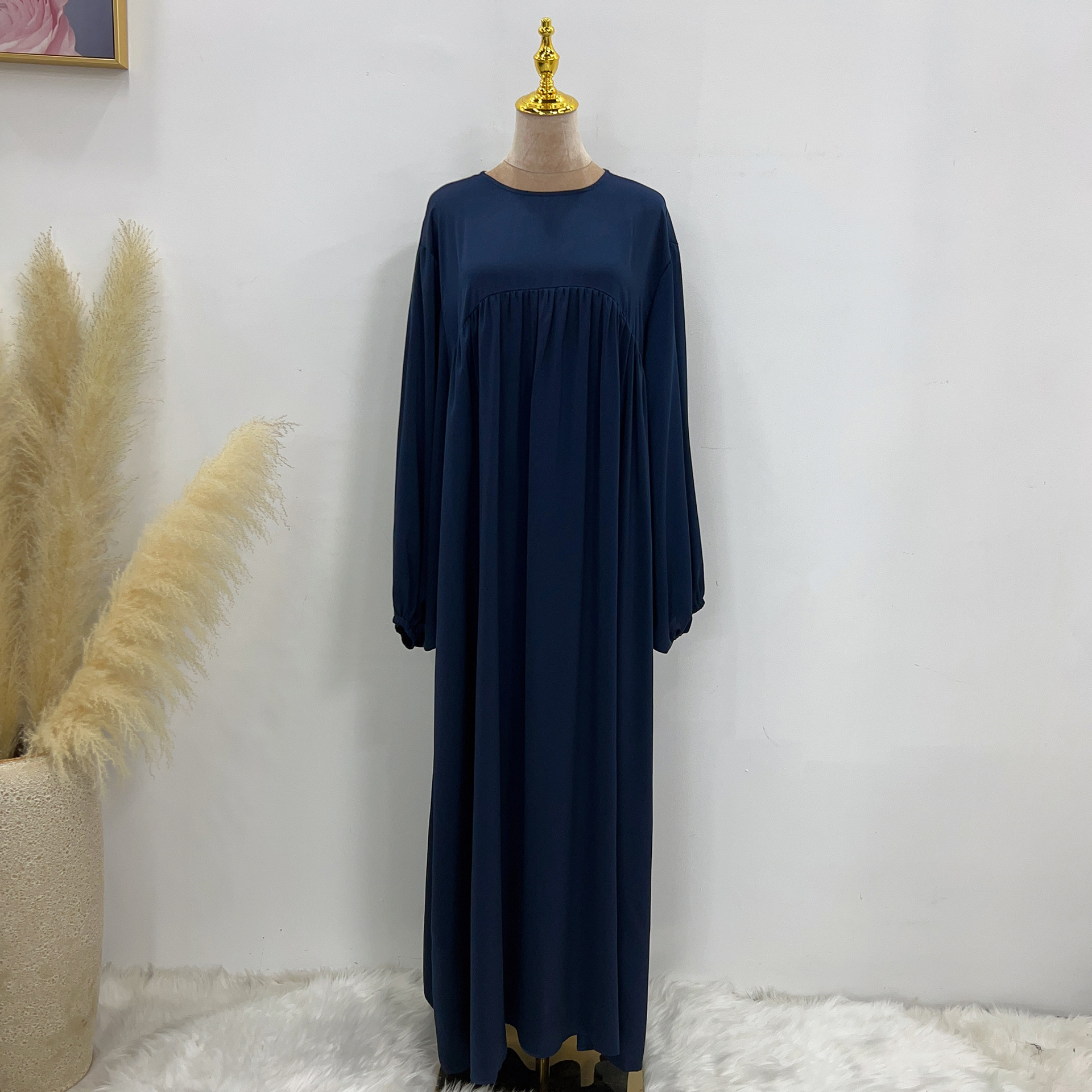 2023 Loriya AliExpress Amazon Swing Solid Color Loose Comfortable Robe Dress LR592 - Image 16